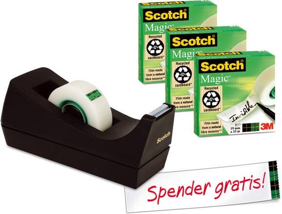 Tischabroller Scotch Sparset 19mm 33lfm schwarz, Art.-Nr. SM 1+1 - Paterno B2B-Shop