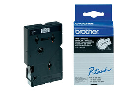 Beschriftungsband Brother 12mm schwarz auf weiss, Art.-Nr. TC201 - Paterno B2B-Shop