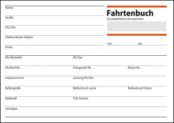Fahrtenbuch Sigel A6 quer 40 Blatt, Art.-Nr. FA614 - Paterno B2B-Shop