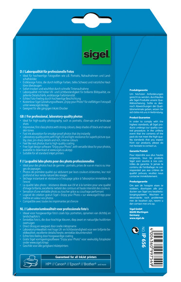Fotopapier Sigel Ultra 10x15 cm 260 gr., Art.-Nr. IP656 - Paterno B2B-Shop