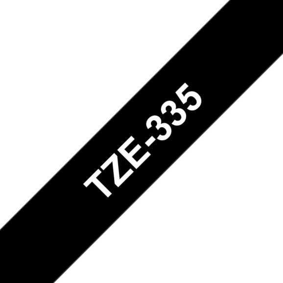 Beschriftungsband Brother 12mm weiss auf schwarz, Art.-Nr. TZ335 - Paterno B2B-Shop