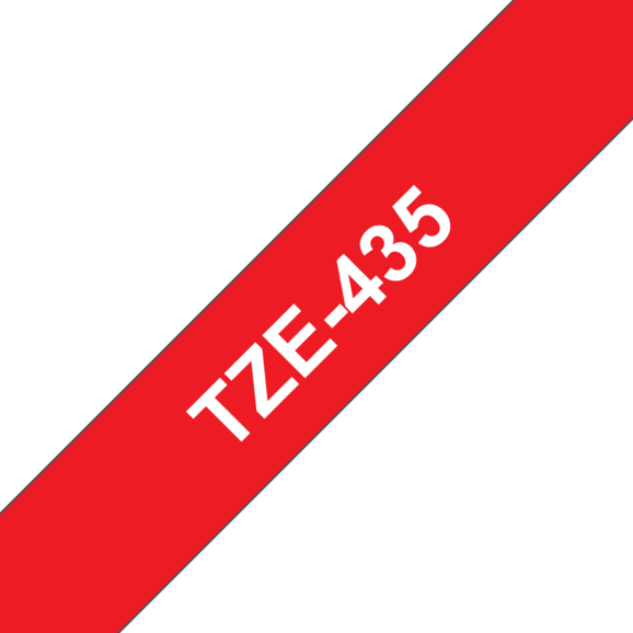 Beschriftungsband Brother 12mm weiss auf rot, Art.-Nr. TZ435 - Paterno B2B-Shop