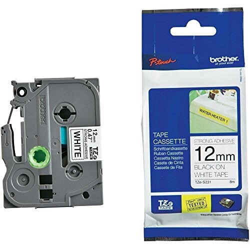 Beschriftungsband Brother 12mm schwarz auf weiss, Art.-Nr. TZS231 - Paterno B2B-Shop