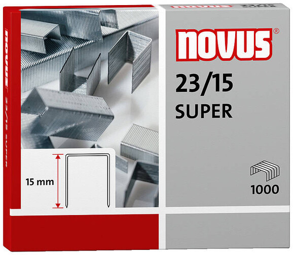 Heftklammern Novus 23/15 Stahldraht, Art.-Nr. 0420044 - Paterno B2B-Shop