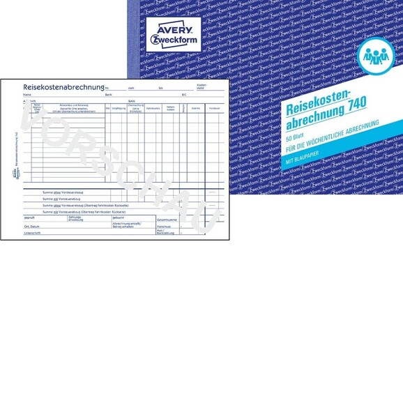 Reisekostenbuch DIN A5 quer 50 Blatt, Art.-Nr. 0740ZWF - Paterno B2B-Shop
