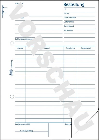Bestellscheinbuch DIN A5 hoch 2x50, Art.-Nr. 1406ZWF - Paterno B2B-Shop