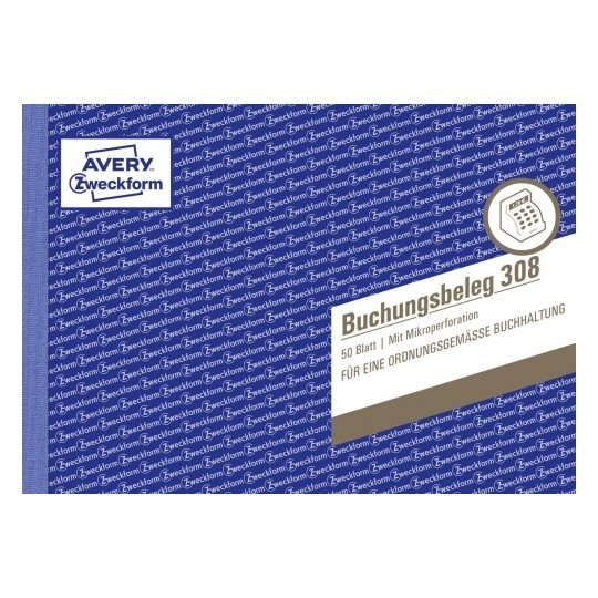 Buchungsbelege-Buch A5 quer, weiß, Art.-Nr. 308ZWF - Paterno B2B-Shop