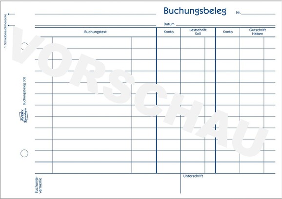 Buchungsbelege-Buch A5 quer, weiß, Art.-Nr. 308ZWF - Paterno B2B-Shop