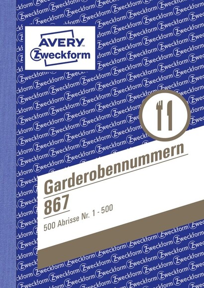 Nummernblock Garderobe A6 1-500 5farben, Art.-Nr. 867ZWF - Paterno B2B-Shop
