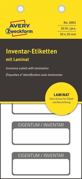 Inventar-Etiketten ZWF 50x20mm, schwarz, Art.-Nr. 6901ZWF - Paterno B2B-Shop