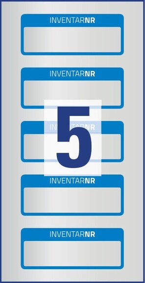 Inventar-Etiketten ZWF 50x20mm, blau, Art.-Nr. 6906ZWF - Paterno B2B-Shop