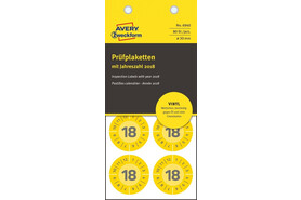 Prüfplaketten ZWF 2018 Vinyl 30mm, gelb, Art.-Nr. 6940ZWF - Paterno B2B-Shop