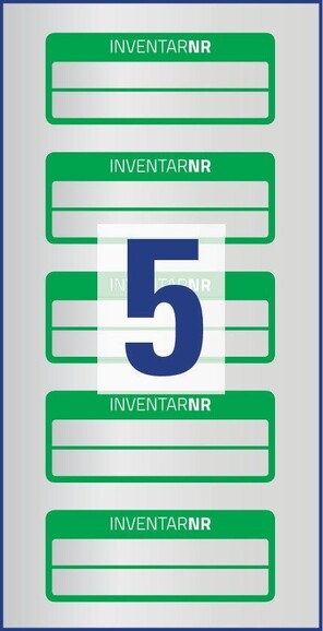 Inventar-Etiketten ZWF 50x20mm, grün, Art.-Nr. 6912ZWF - Paterno B2B-Shop