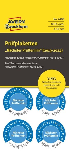 Prüfplaketten ZWF 2024 30mm,, Art.-Nr. 6988 - Paterno B2B-Shop