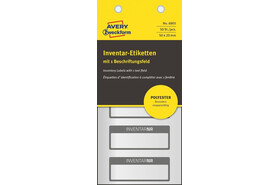 Inventar-Etiketten ZWF 50x20mm, schwarz, Art.-Nr. 6905ZWF - Paterno B2B-Shop