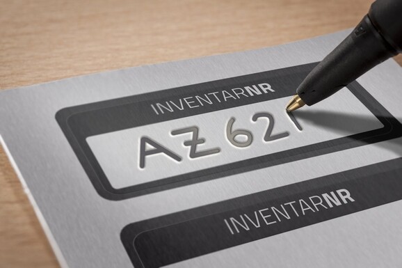 Inventar-Etiketten ZWF 50x20mm, schwarz, Art.-Nr. 6920ZWF - Paterno B2B-Shop