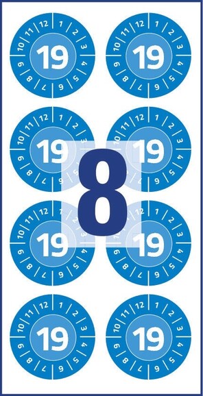 Prüfplaketten ZWF 2019 NoPeel 30mm, blau, Art.-Nr. 6946ZWF - Paterno B2B-Shop