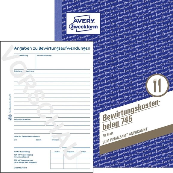 Bewirtungskostbeleg A5 50Blatt, Art.-Nr. 745ZWF - Paterno B2B-Shop