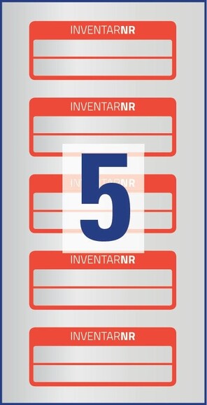 Inventar-Etiketten ZWF 50x20mm, rot, Art.-Nr. 6911ZWF - Paterno B2B-Shop