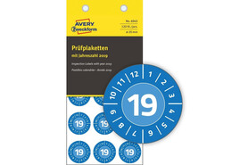 Prüfplaketten ZWF 2019 Vinyl 20mm, blau, Art.-Nr. 6943ZWF - Paterno B2B-Shop
