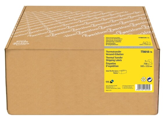 Thermotransferetiketten ZWF 102 x1 52 mm, 76Kern, Art.-Nr. TT8050-76 - Paterno B2B-Shop