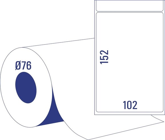 Thermotransferetiketten ZWF 102 x1 52 mm, 76Kern, Art.-Nr. TT8050-76 - Paterno B2B-Shop