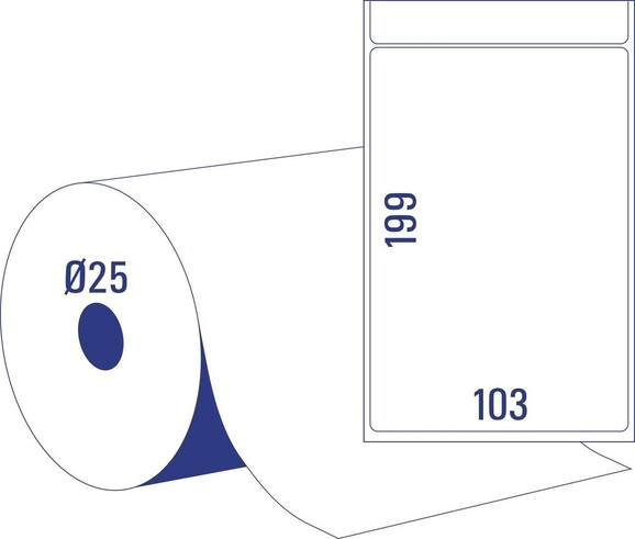 Thermotransferetiketten ZWF 103 x 199 mm, 25Kern, Art.-Nr. TT8060-25 - Paterno B2B-Shop