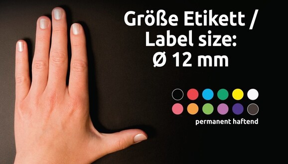 Etikett 12mm Markierungspunkt, Art.-Nr. 3088ZWF - Paterno B2B-Shop