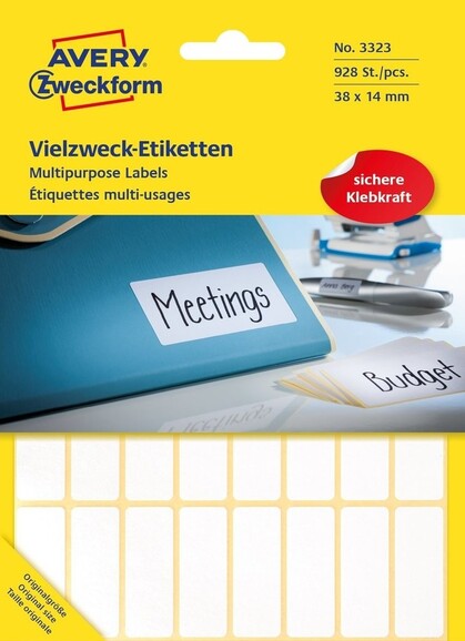 Etiketten weiss 38x14 FP, Art.-Nr. 3323ZWF - Paterno B2B-Shop