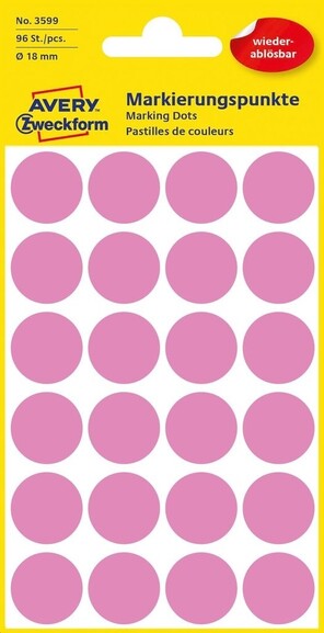 Markierungspunkte ZWF Ø 18mm, ablösb., pink, Art.-Nr. 3599ZWF - Paterno B2B-Shop