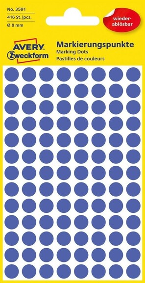 Markierungspunkte ZWF Ø 8mm, ablösb., blau, Art.-Nr. 3591ZWF - Paterno B2B-Shop
