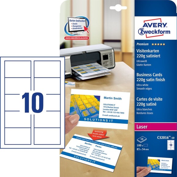 Visitenkarten ZWF sat 220g, Art.-Nr. C32016-10 - Paterno B2B-Shop