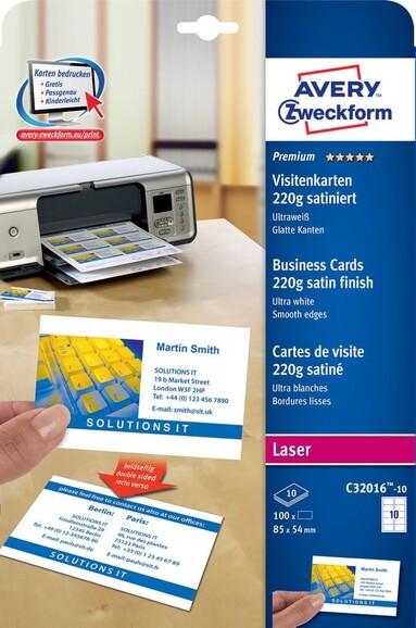 Visitenkarten ZWF sat 220g, Art.-Nr. C32016-10 - Paterno B2B-Shop