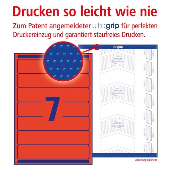 Etiketten A4 Ordnerrücken 38 x 192 mm rot, Art.-Nr. L476-25-RT - Paterno B2B-Shop