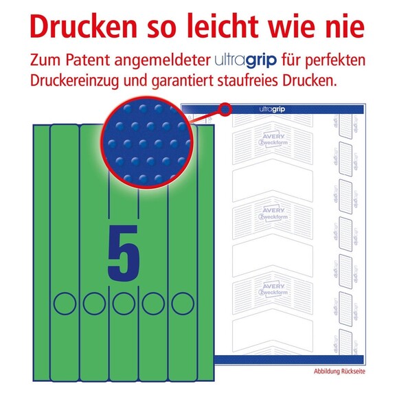 Etiketten A4 Ordnerrücken 38 x 297 mm grün, Art.-Nr. L474-20-GN - Paterno B2B-Shop