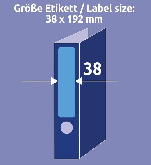 Etiketten A4 Ordnerrücken 38 x 192 mm blau, Art.-Nr. L476-25-BL - Paterno B2B-Shop