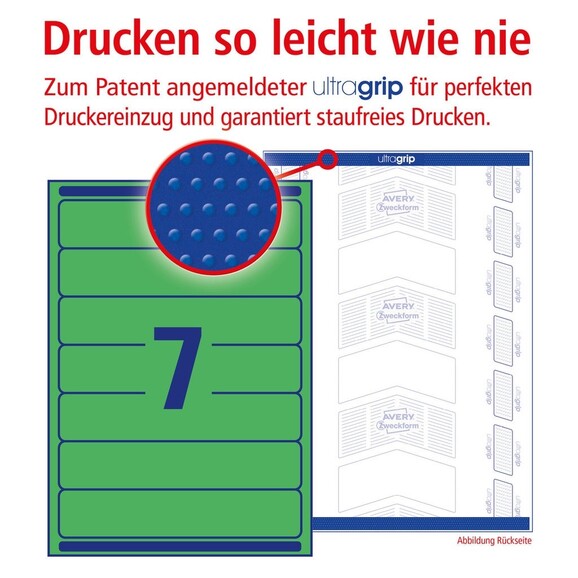 Etiketten A4 Ordnerrücken 38 x 192 mm grün, Art.-Nr. L476-25-GN - Paterno B2B-Shop