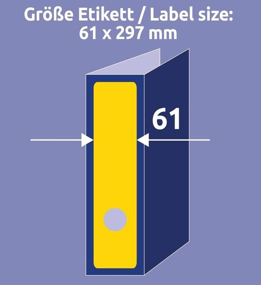 Ordneretiketten ZWF 297 x 61 mm gelb, Art.-Nr. 4755ZWF - Paterno B2B-Shop
