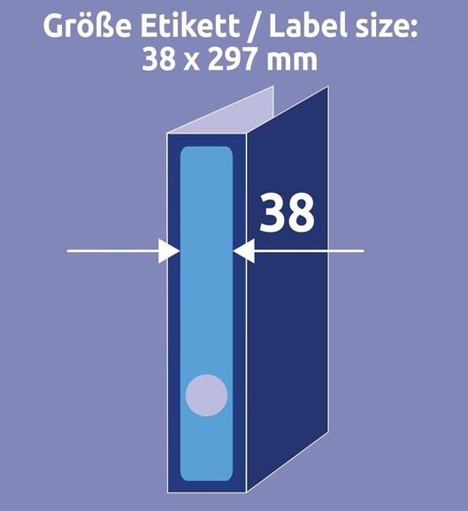 Etiketten A4 Ordnerrücken 38 x 297 mm blau, Art.-Nr. L474-20-BL - Paterno B2B-Shop
