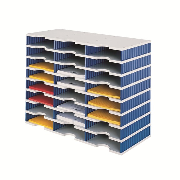 Ablagestation Styrodoc trio 24-Fächer grau-blau, Art.-Nr. 268-0308-GRBL - Paterno B2B-Shop
