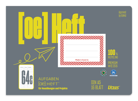 Aufgabenheft Ursus A5 quer 16 Blatt, Art.-Nr. 078516 - Paterno B2B-Shop