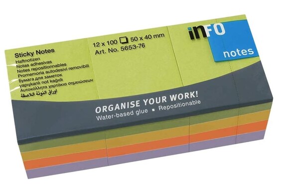 Haftnotizen info notes 50x40 sortiert, Art.-Nr. 5653-39 - Paterno B2B-Shop