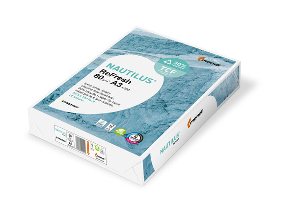 Kopierpapier Nautilus ReFresh A3 80 gr. CIE 161, Art.-Nr. NAUTREF380 - Paterno B2B-Shop Kopierpapier Nautilus ReFresh A3 80 gr. CIE 161, Art.-Nr. NAUTREF380 - Paterno B2B-Shop