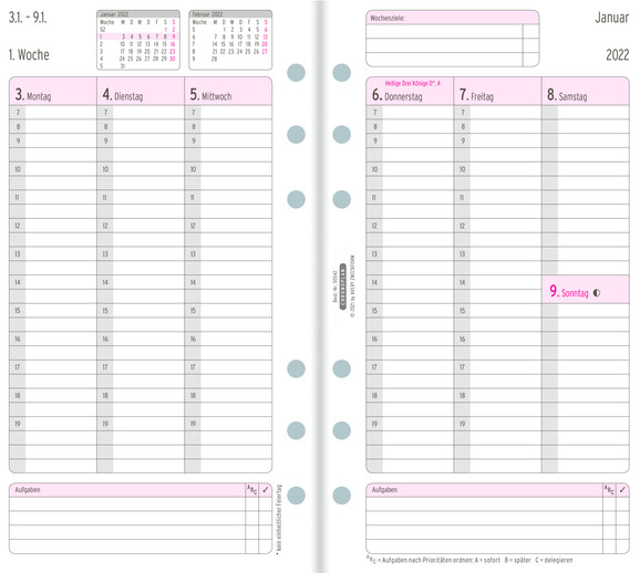 Kalendereinlage Chronoplan Midi Wochenplan, Art.-Nr. 5054J - Paterno B2B-Shop