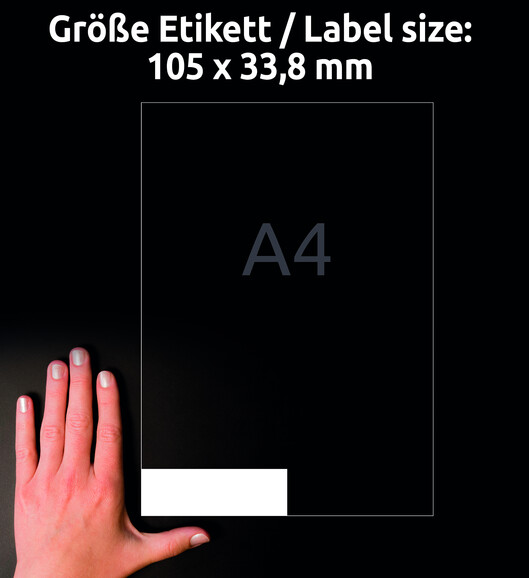 Universaletiketten A4 3665 weiss 105x33,8mm, Art.-Nr. ZWF-3665 - Paterno B2B-Shop