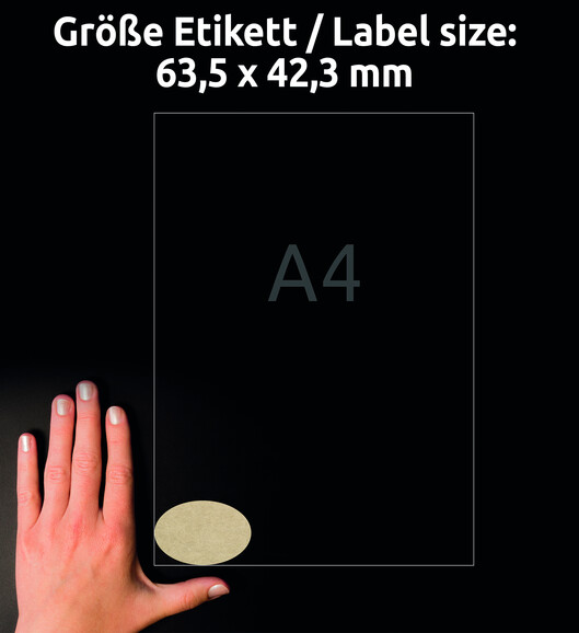 Etiketten ZWF 63,5x42,3mm naturbraun, Art.-Nr. L7103-25 - Paterno B2B-Shop