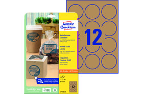 Etiketten ZWF 60mm rund naturbraun, Art.-Nr. L7106-25 - Paterno B2B-Shop