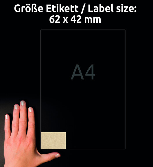 Etiketten ZWF 62x42mm naturbraun, Art.-Nr. L7110-25 - Paterno B2B-Shop