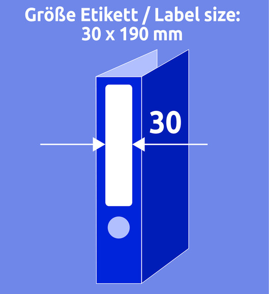 Ordnereinsteckschild ZWF 30 x 190 mm, weiß, Art.-Nr. C32266-25 - Paterno B2B-Shop