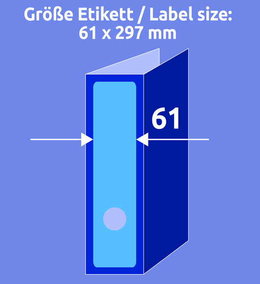 Ordneretiketten ZWF 297 x 61 mm blau, Art.-Nr. L4753-20 - Paterno B2B-Shop